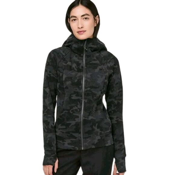 Lululemon ~Woman Size 2~ Scuba Hoodie Cotton Blend Incognito Camo Multi Grey. - Picture 1 of 16